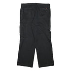 DICKIES Mens Cotton Blend Black Relaxed Cargo Trousers W36 L29 Workwear Zip