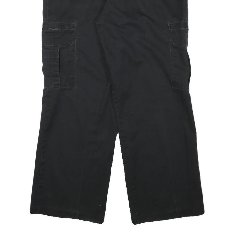 DICKIES Mens Cotton Blend Black Relaxed Cargo Trousers W36 L29 Workwear Zip