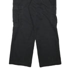 DICKIES Mens Cotton Blend Black Relaxed Cargo Trousers W36 L29 Workwear Zip