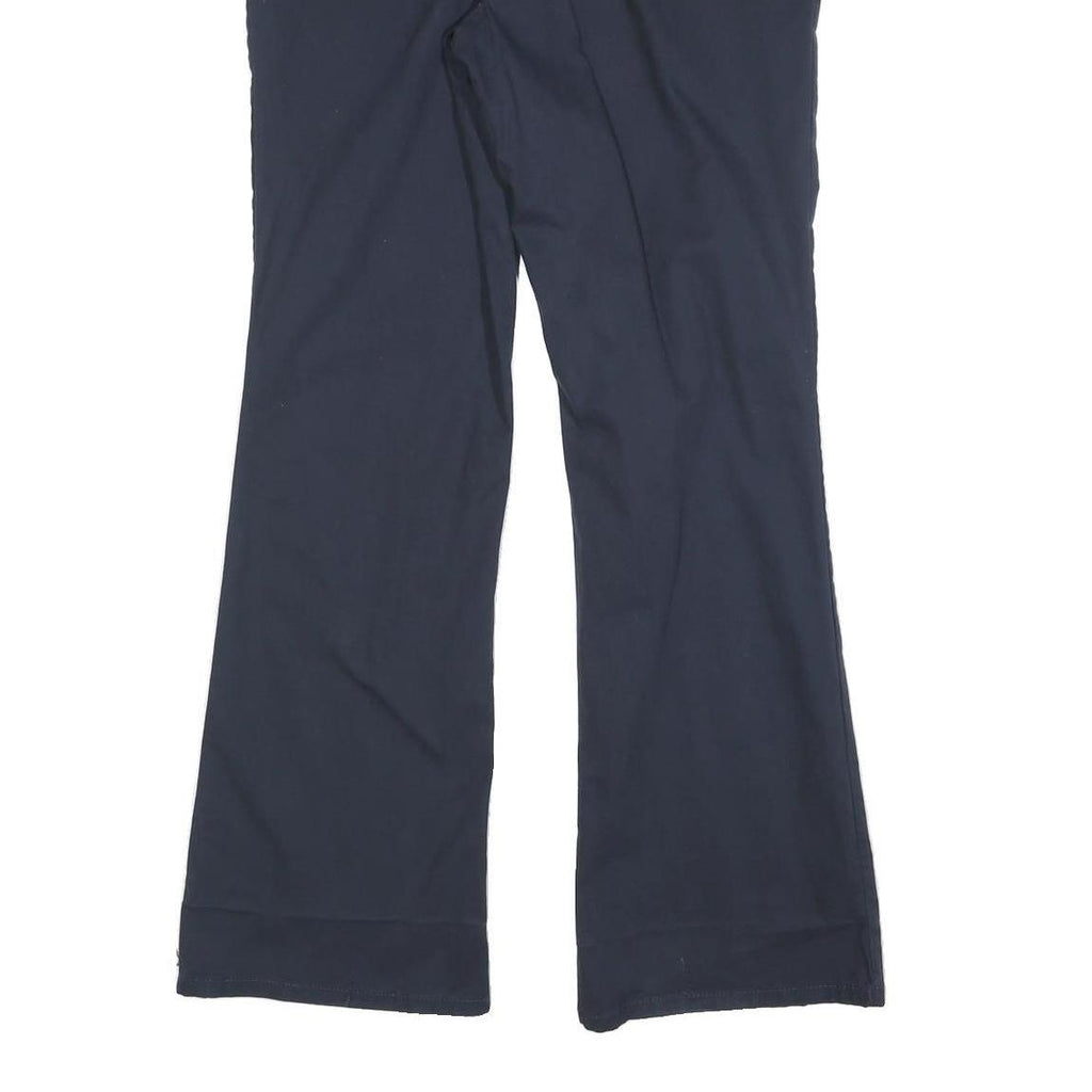 DICKIES Womens Cotton Blend Navy Slim Flared Trousers W34 L34 Classic Workwear