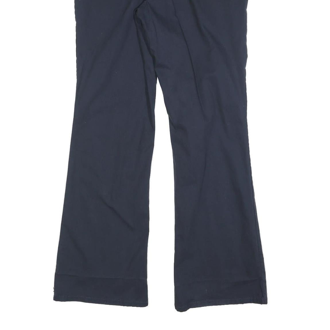 DICKIES Womens Cotton Blend Navy Slim Flared Trousers W34 L34 Classic Workwear