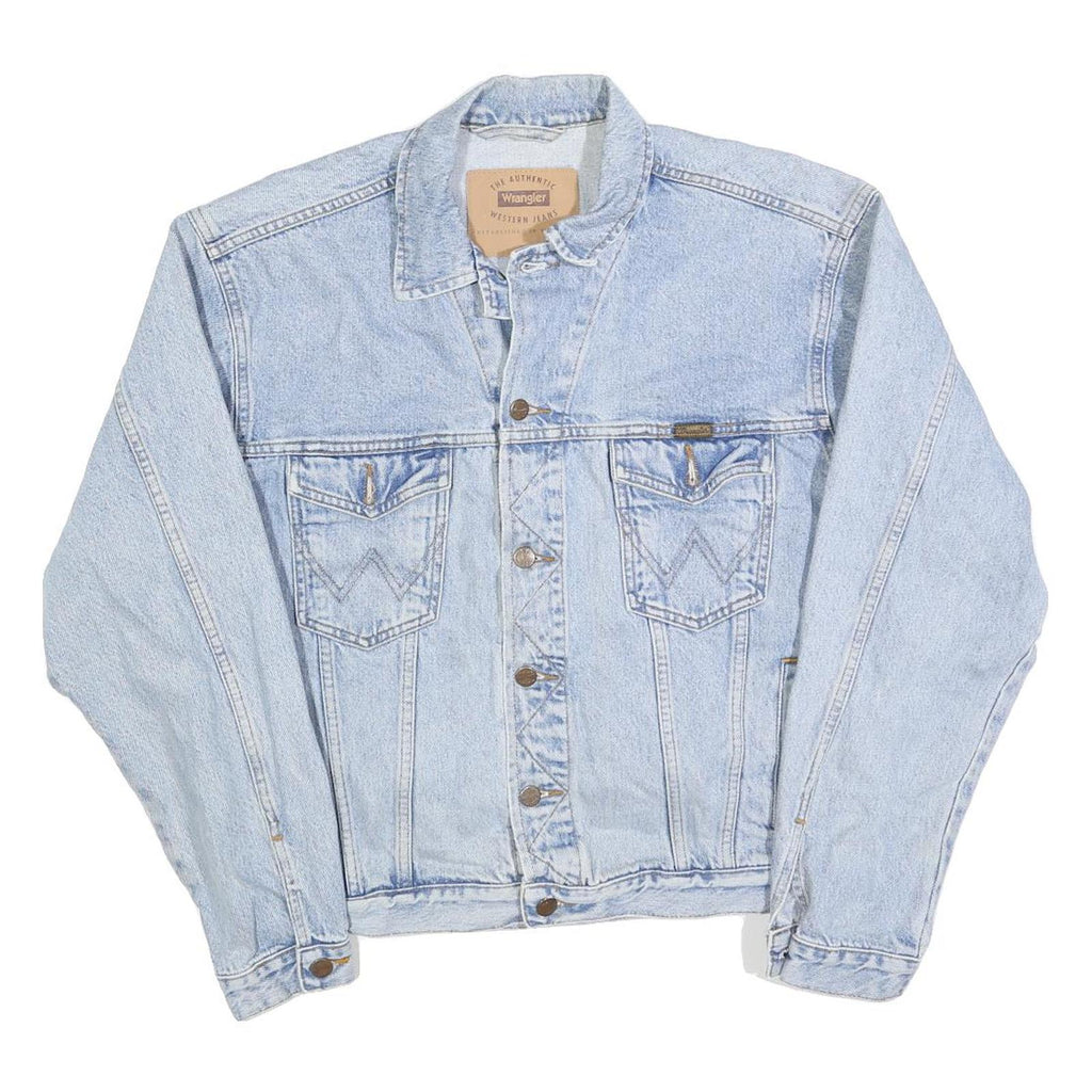 WRANGLER Mens Blue Denim Jacket M Cotton Classic Western Casual Button Closure
