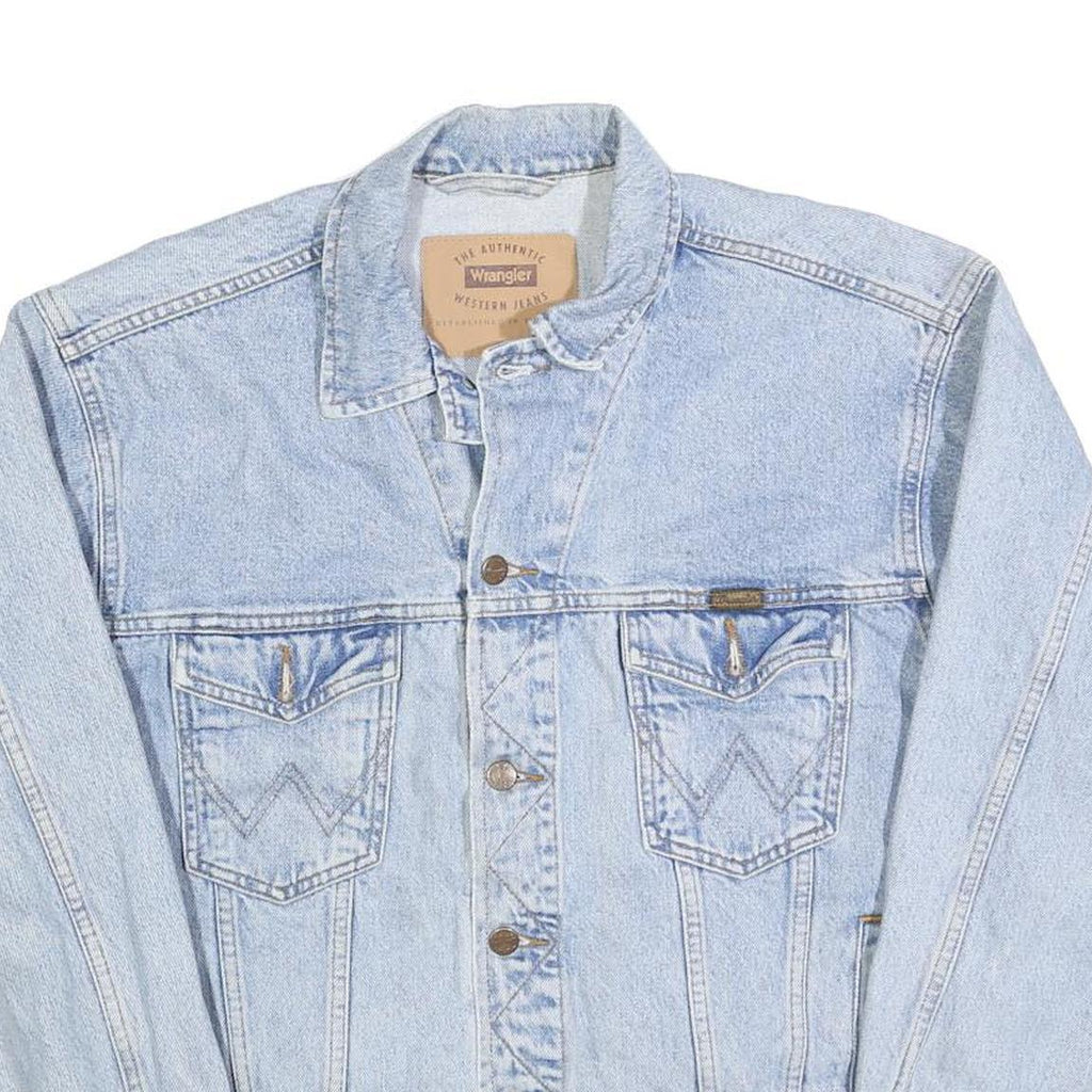 WRANGLER Mens Blue Denim Jacket M Cotton Classic Western Casual Button Closure