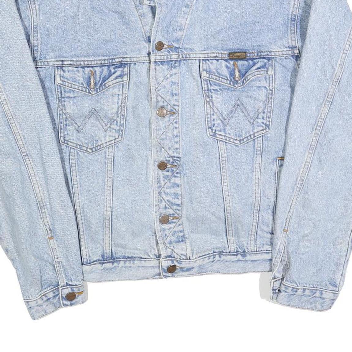 WRANGLER Mens Blue Denim Jacket M Cotton Classic Western Casual Button Closure