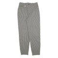 Womens Checked Cotton Blend Regular Straight Trousers W28 L30 Classic Zip