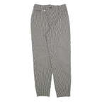 Womens Checked Cotton Blend Regular Straight Trousers W28 L30 Classic Zip