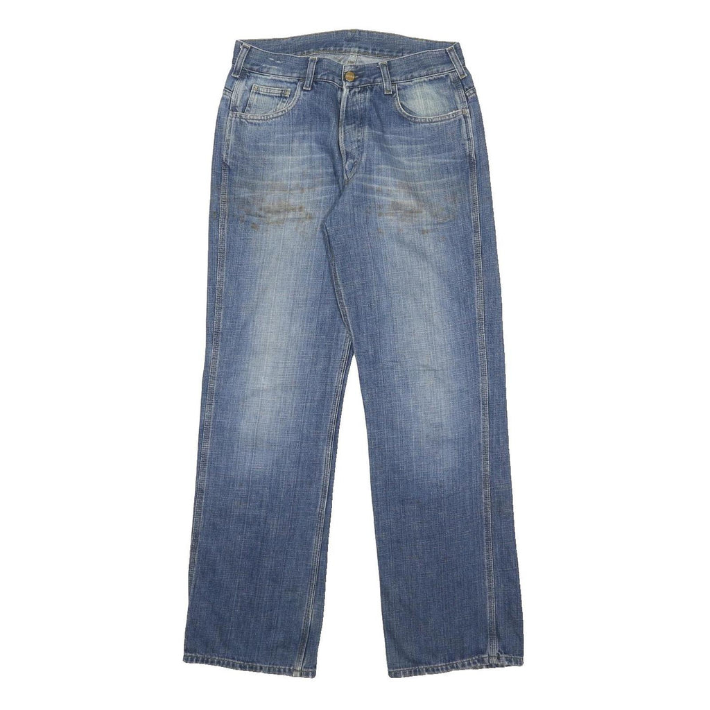 CARHARTT Mens Jeans Blue Relaxed Straight Denim W31 L32 Button Closure