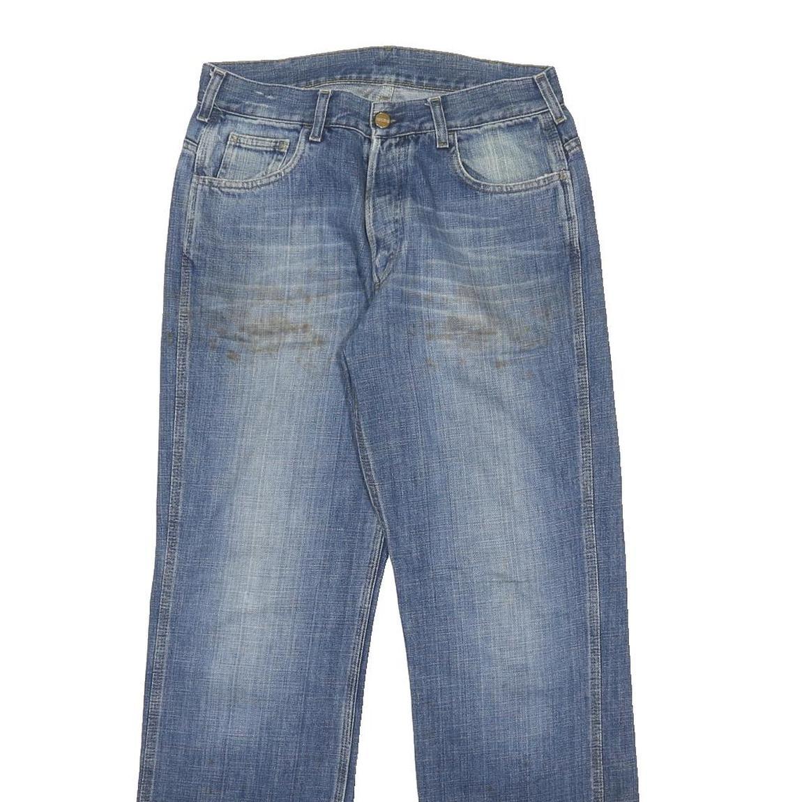 CARHARTT Mens Jeans Blue Relaxed Straight Denim W31 L32 Button Closure