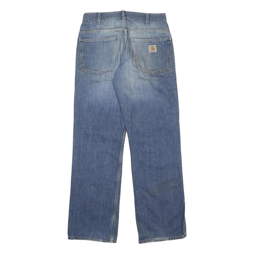 CARHARTT Mens Jeans Blue Relaxed Straight Denim W31 L32 Button Closure
