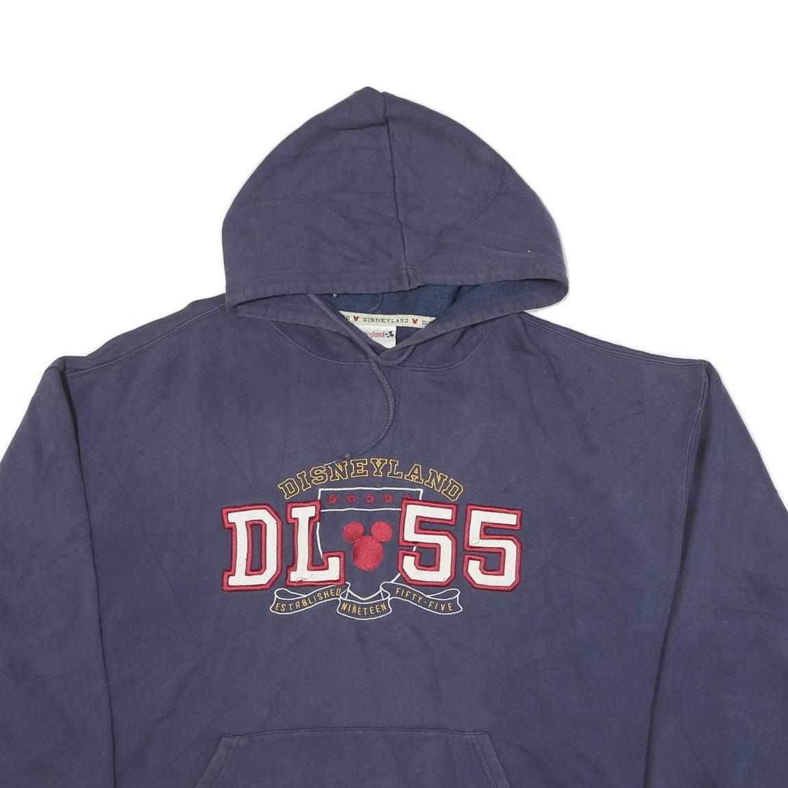 DISNEY Mens Navy Blue Disneyland DL 55 Pullover Hoodie XL Cotton Blend