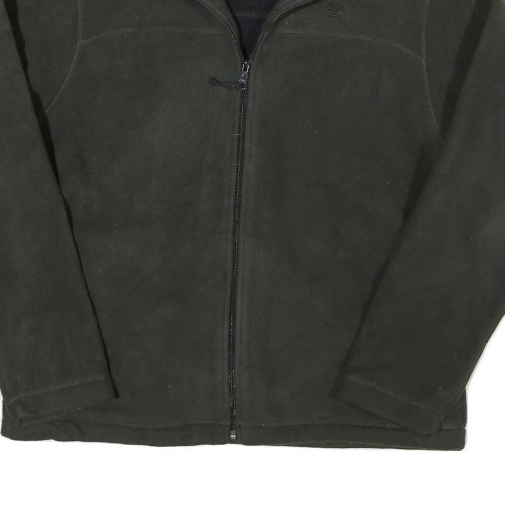 TIMBERLAND Mens Black Button Jacket L Cotton Blend Plain Classic Outerwear