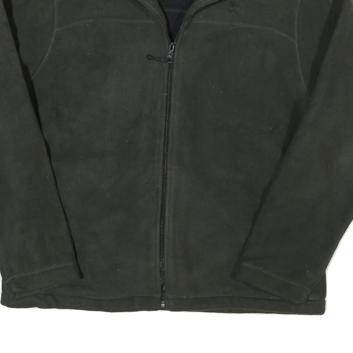 TIMBERLAND Mens Black Button Jacket L Cotton Blend Plain Classic Outerwear