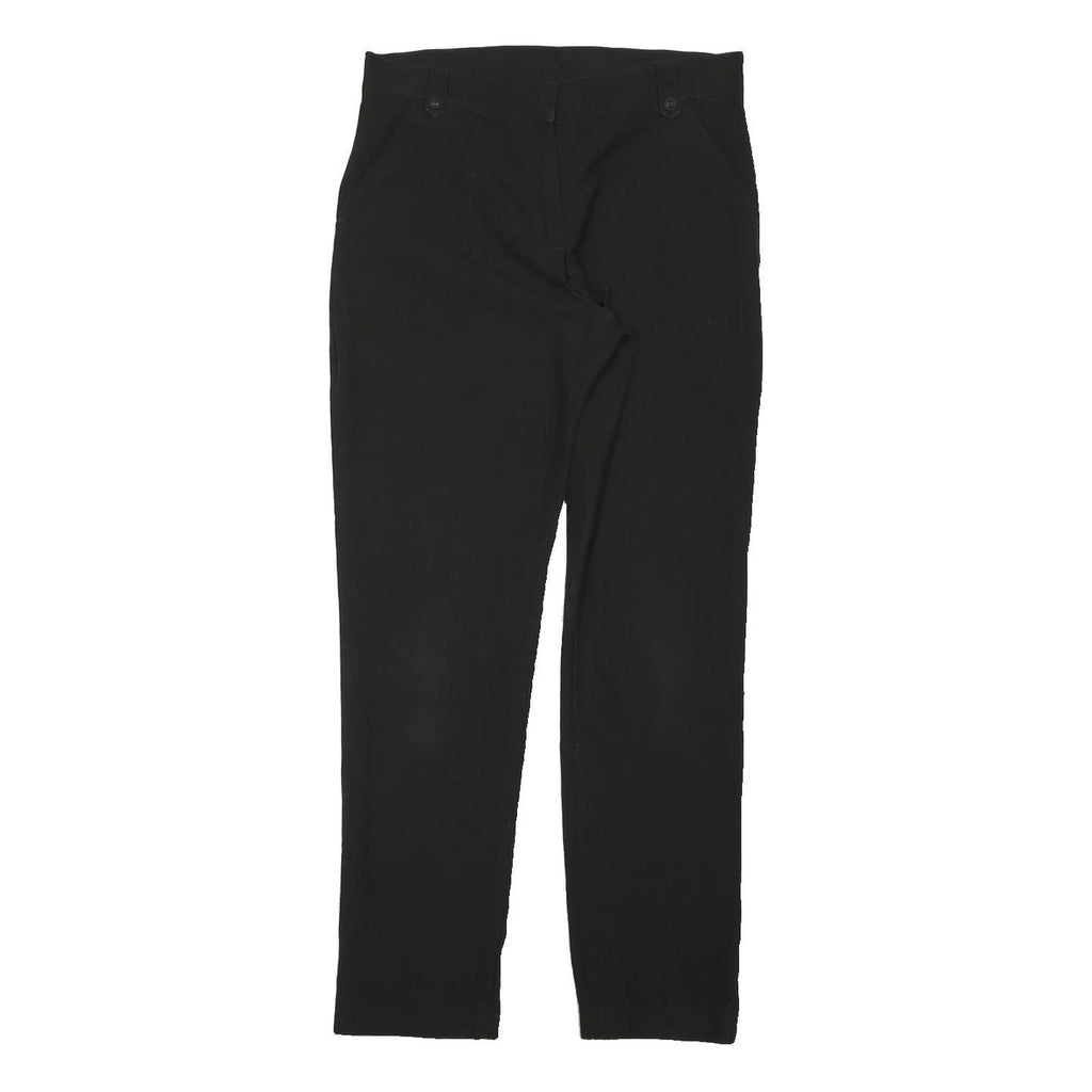 F&F Boys Black Regular Fit Straight Leg Trousers W30 L28 Schoolwear Button