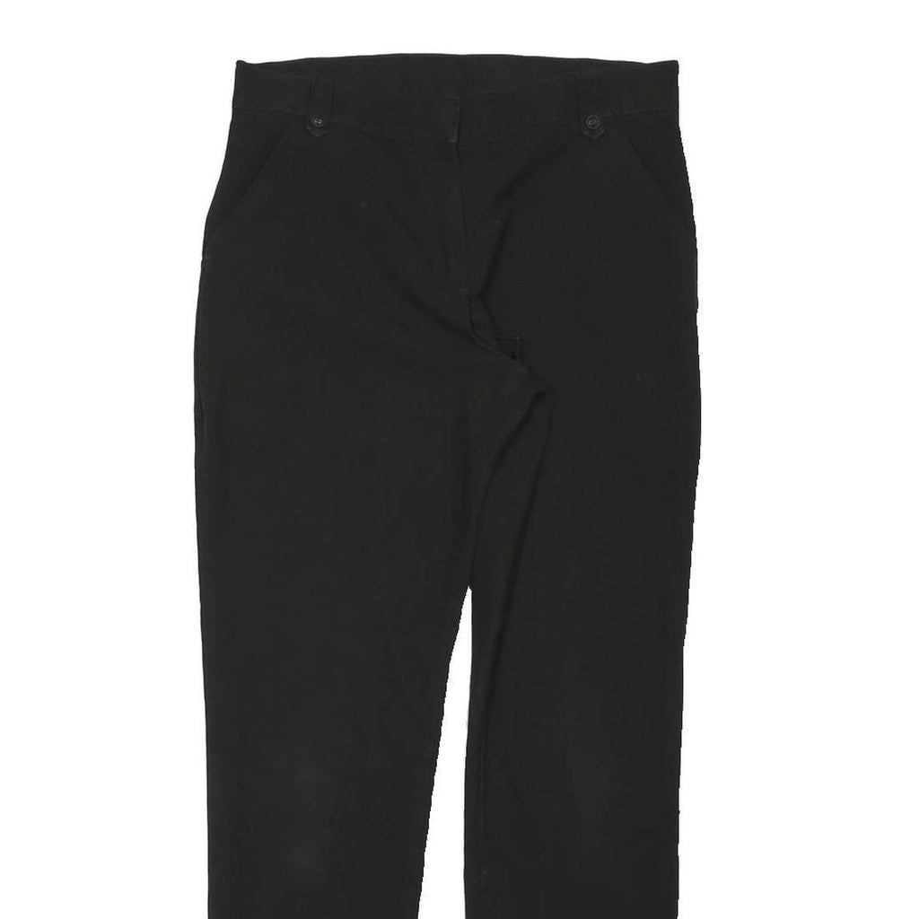 F&F Boys Black Regular Fit Straight Leg Trousers W30 L28 Schoolwear Button