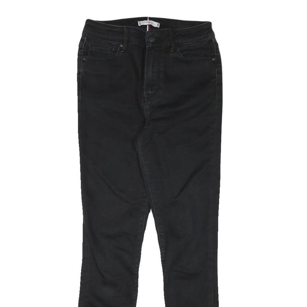 TOMMY HILFIGER Womens Jeans Black Slim Skinny Denim Medium W25 L27 Stylish Zip