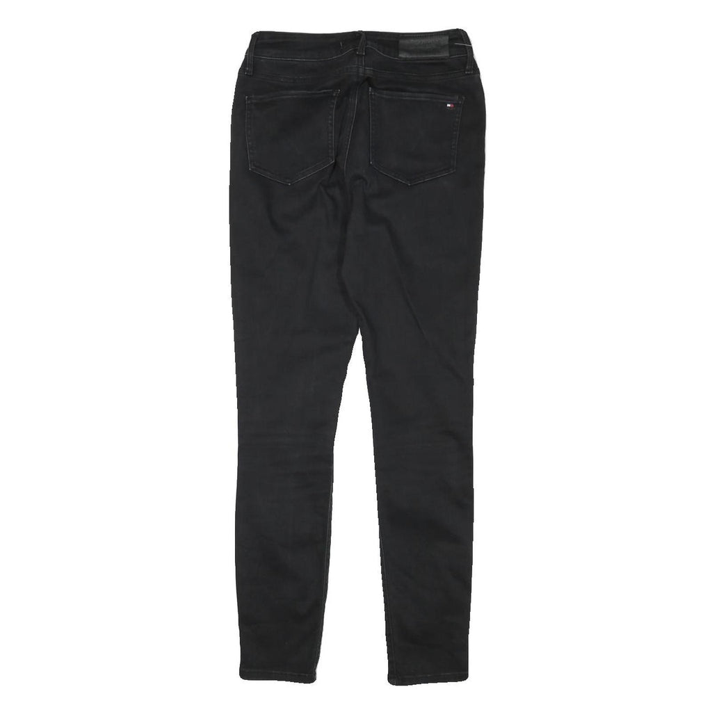 TOMMY HILFIGER Womens Jeans Black Slim Skinny Denim Medium W25 L27 Stylish Zip