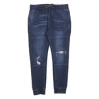 YES OR NO Mens Slim Jeans Blue Denim Cotton Blend Drawstring W30 L26 Casual Wear