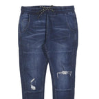 YES OR NO Mens Slim Jeans Blue Denim Cotton Blend Drawstring W30 L26 Casual Wear