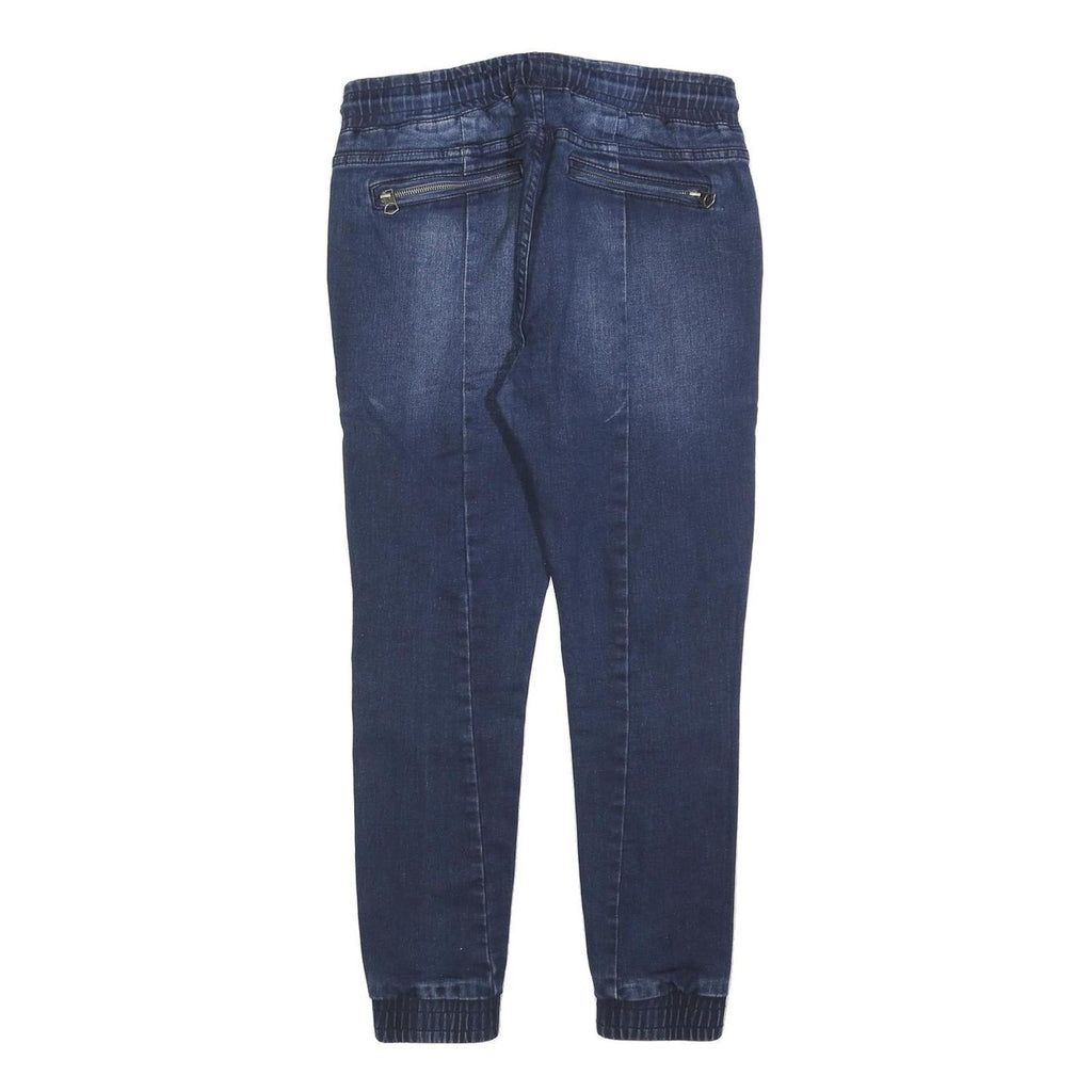 YES OR NO Mens Slim Jeans Blue Denim Cotton Blend Drawstring W30 L26 Casual Wear