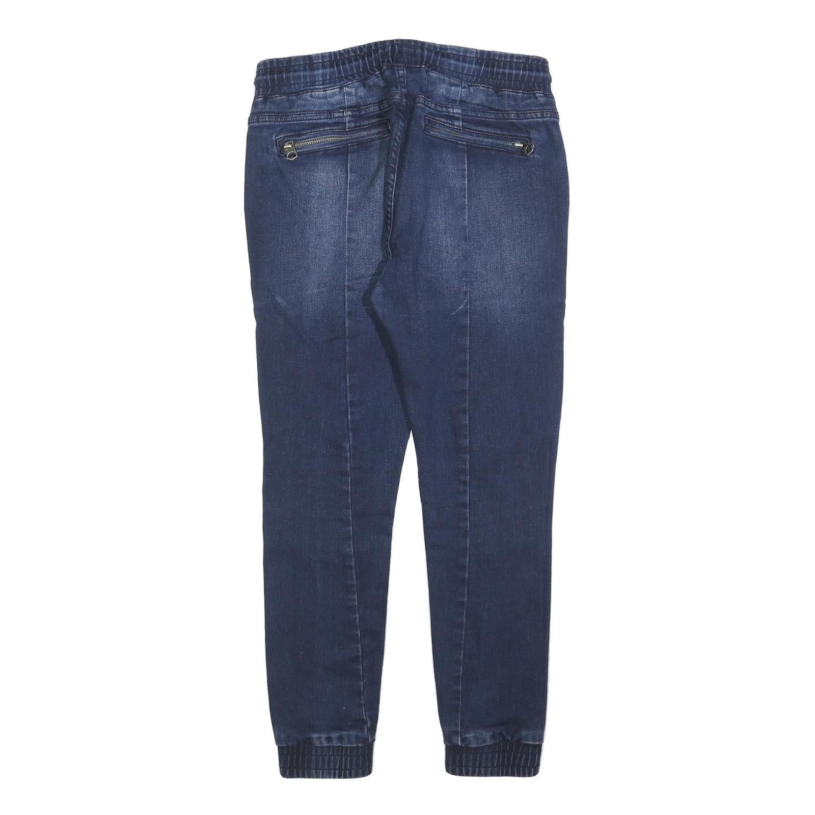 YES OR NO Mens Slim Jeans Blue Denim Cotton Blend Drawstring W30 L26 Casual Wear