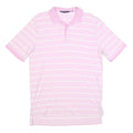 POLO RALPH LAUREN Mens Pink & White Striped Short Sleeve Polo Shirt M Classic