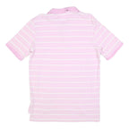 POLO RALPH LAUREN Mens Pink & White Striped Short Sleeve Polo Shirt M Classic