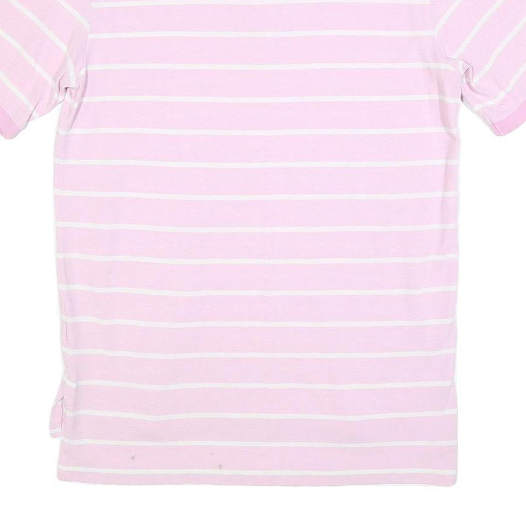 POLO RALPH LAUREN Mens Pink & White Striped Short Sleeve Polo Shirt M Classic