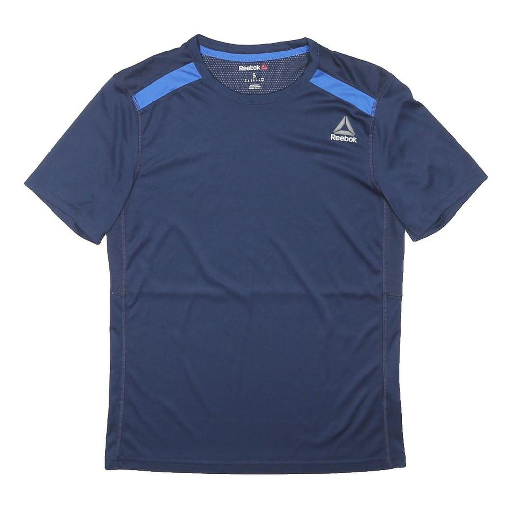 REEBOK Mens Blue & Royal Blue Graphic T-Shirt S Short Sleeve Crew Neck