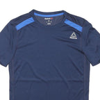 REEBOK Mens Blue & Royal Blue Graphic T-Shirt S Short Sleeve Crew Neck
