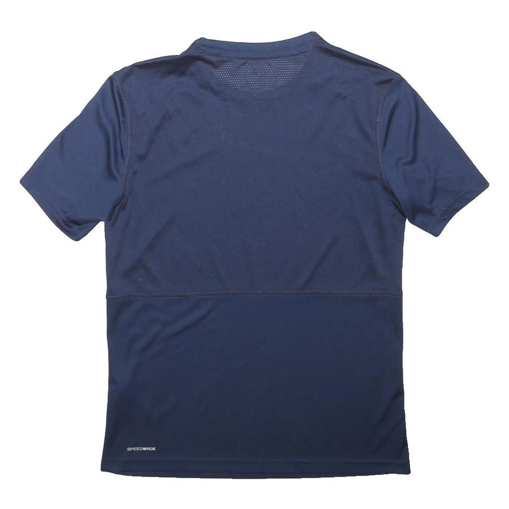 REEBOK Mens Blue & Royal Blue Graphic T-Shirt S Short Sleeve Crew Neck