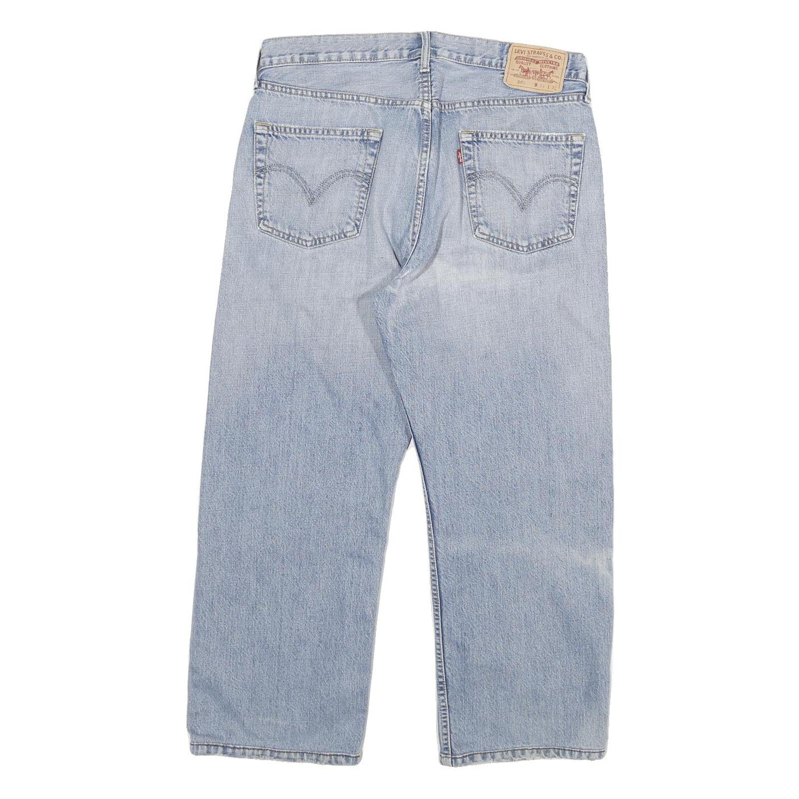 LEVI'S 500 Mens Jeans Blue Relaxed Straight Denim Light W34 L25 Classic Casual