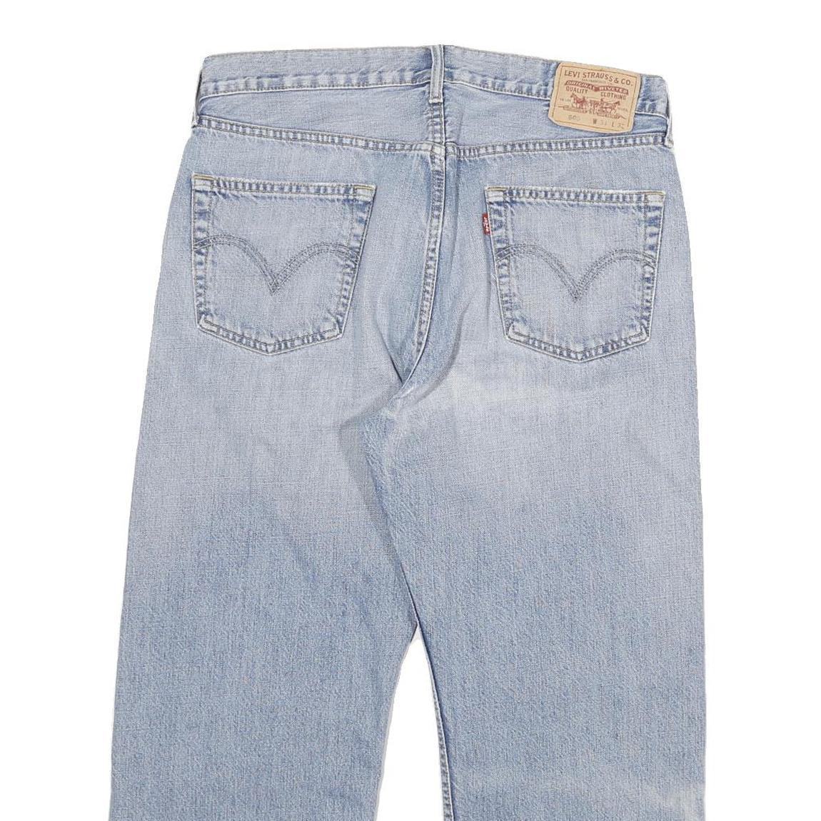 LEVI'S 500 Mens Jeans Blue Relaxed Straight Denim Light W34 L25 Classic Casual