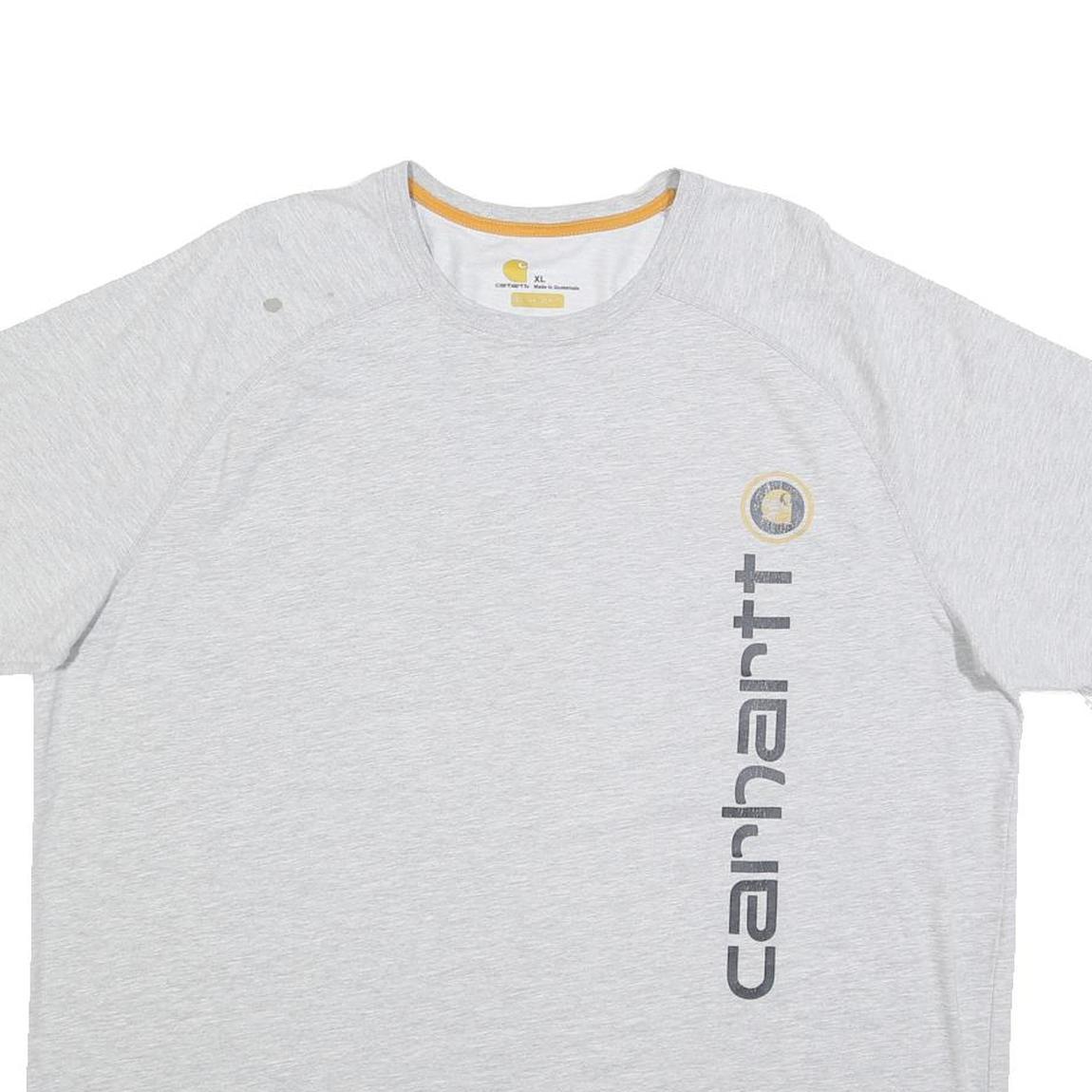 CARHARTT Mens Light Grey Cotton Blend XL Short Sleeve Crew Neck Logo Print
