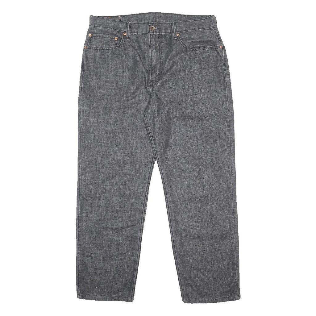 LEVI'S 504 Mens Jeans Grey Regular Straight Denim W35 L28 Classic Zip Closure