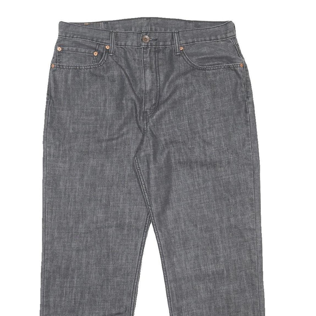 LEVI'S 504 Mens Jeans Grey Regular Straight Denim W35 L28 Classic Zip Closure