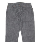 LEVI'S 504 Mens Jeans Grey Regular Straight Denim W35 L28 Classic Zip Closure