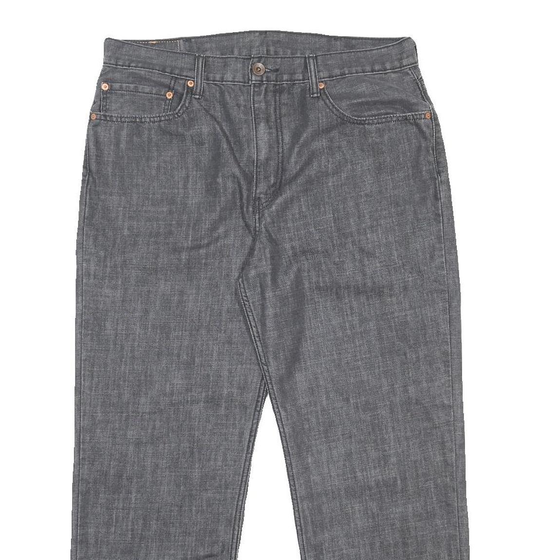 LEVI'S 504 Mens Jeans Grey Regular Straight Denim W35 L28 Classic Zip Closure