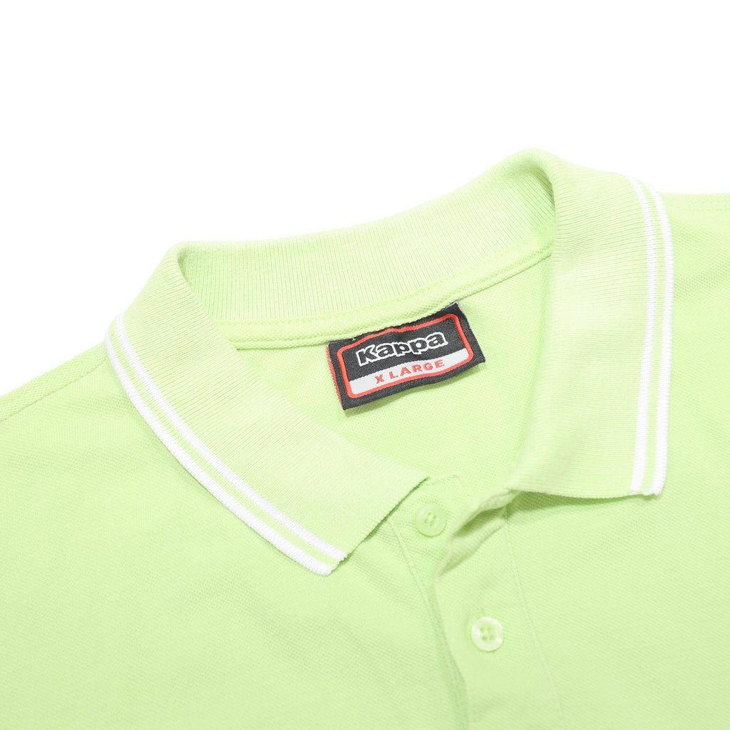 KAPPA Mens Light Green & White Short Sleeve Plain XL Cotton Polo Shirt Casual