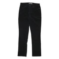 LANDS END Womens Cotton Blend Black Slim Straight Trousers W29 L30