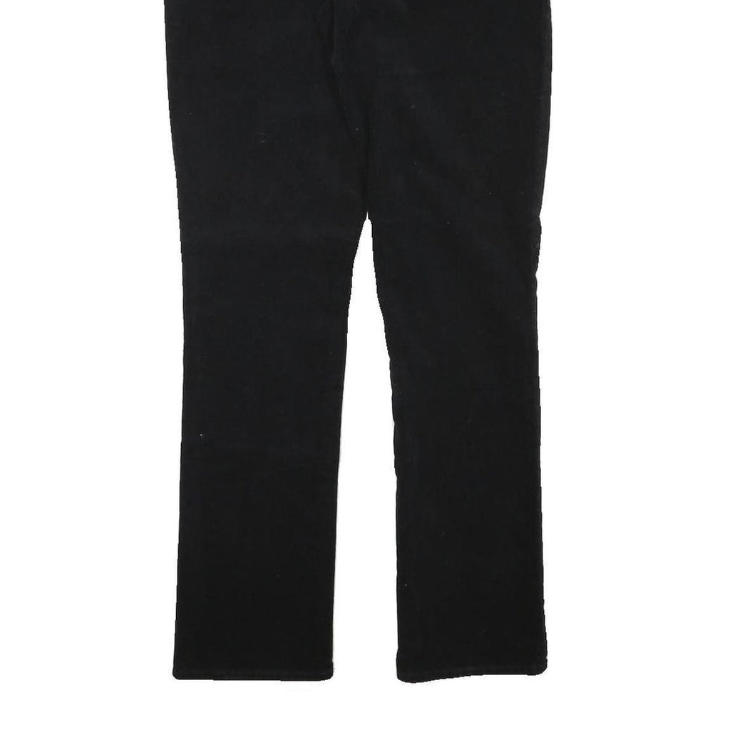 LANDS END Womens Cotton Blend Black Slim Straight Trousers W29 L30