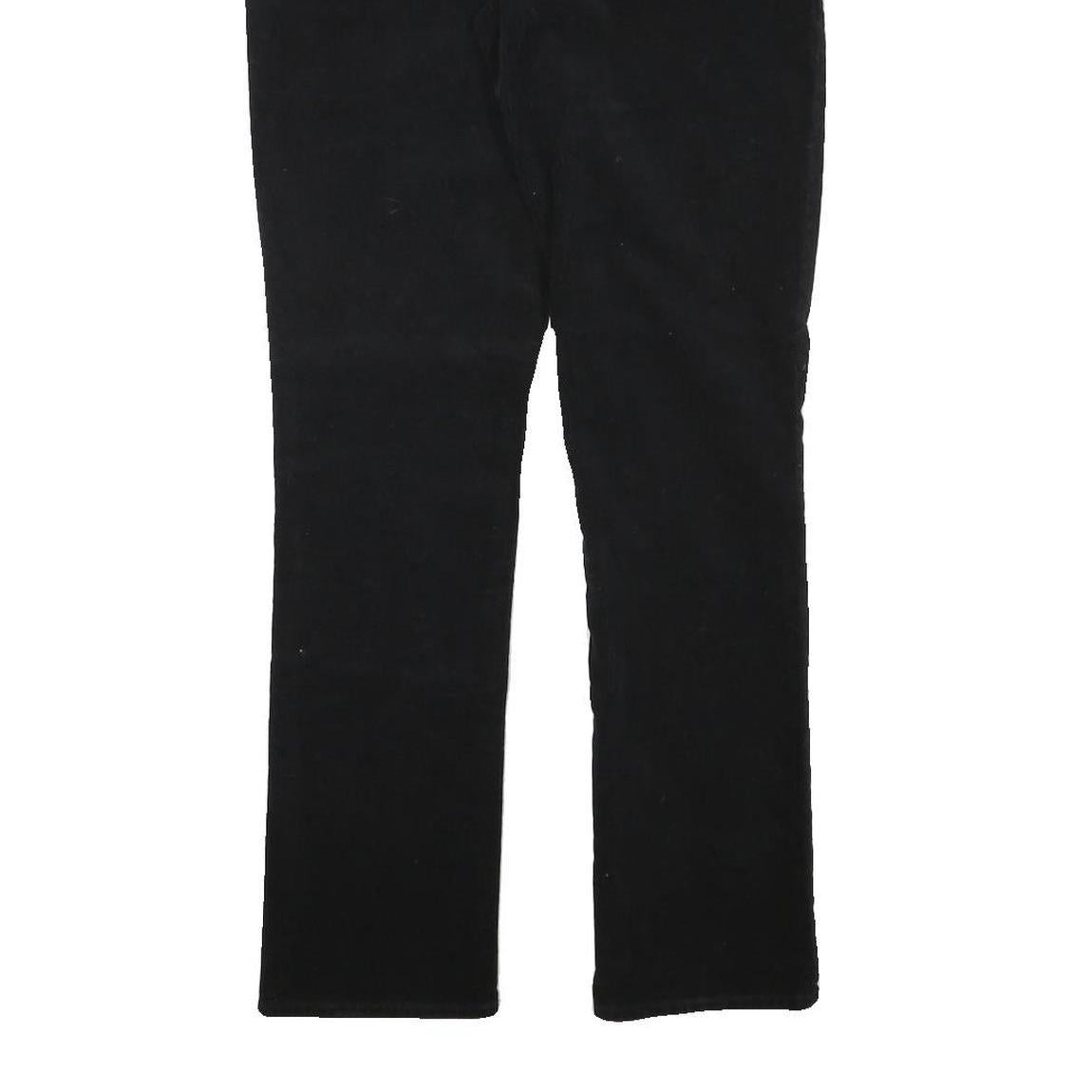LANDS END Womens Cotton Blend Black Slim Straight Trousers W29 L30