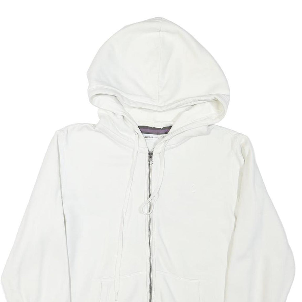 CHICMSEE Womens White Zip Up Hoodie S Cotton Blend Casual Sweatshirt