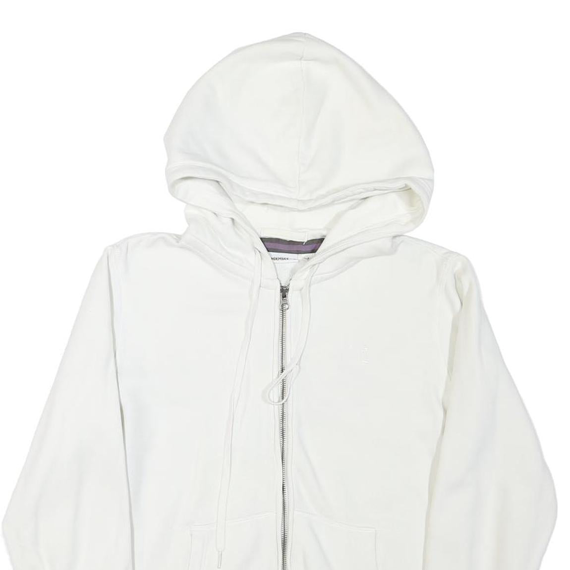 CHICMSEE Womens White Zip Up Hoodie S Cotton Blend Casual Sweatshirt