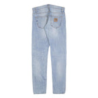 CARHARTT Mens Jeans Blue Slim Skinny Denim Light W32 L32 Cotton Blend Zip