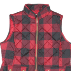 ST JOHNS BAY Mens Red & Black Quilted Jacket L Polyester Blend Zip Pockets