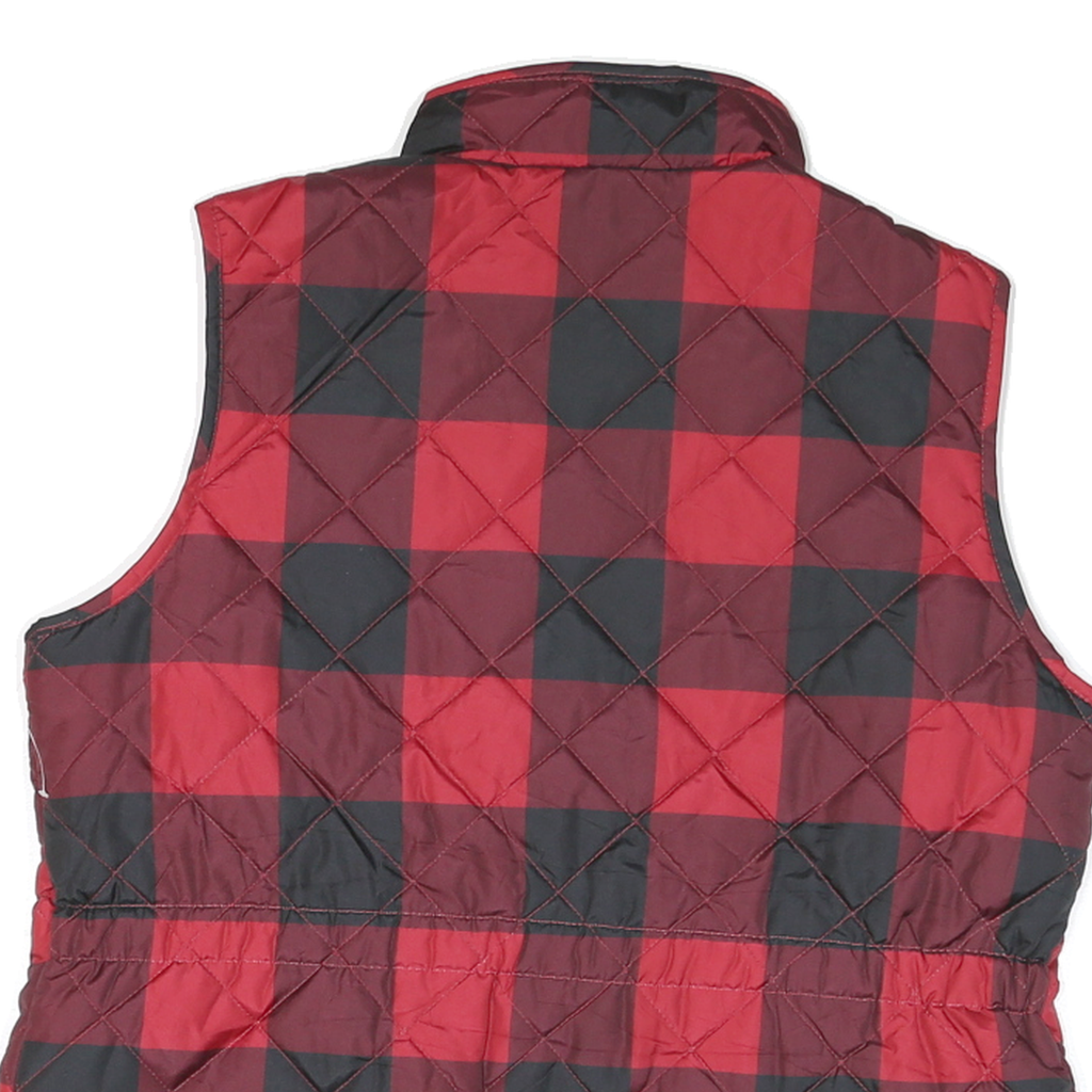 ST JOHNS BAY Mens Red & Black Quilted Jacket L Polyester Blend Zip Pockets