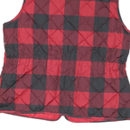 ST JOHNS BAY Mens Red & Black Quilted Jacket L Polyester Blend Zip Pockets