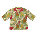Womens Green & Red Printed Polyester Blend Shirt S Casual Patterned Blouse