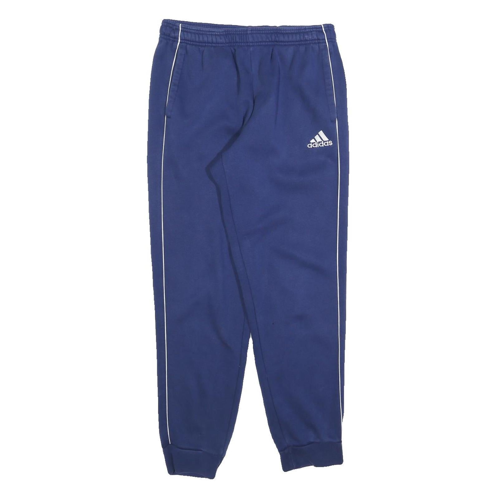 ADIDAS Mens Joggers Blue Slim Tapered M W30 L28 Sports Casual Comfort Cotton