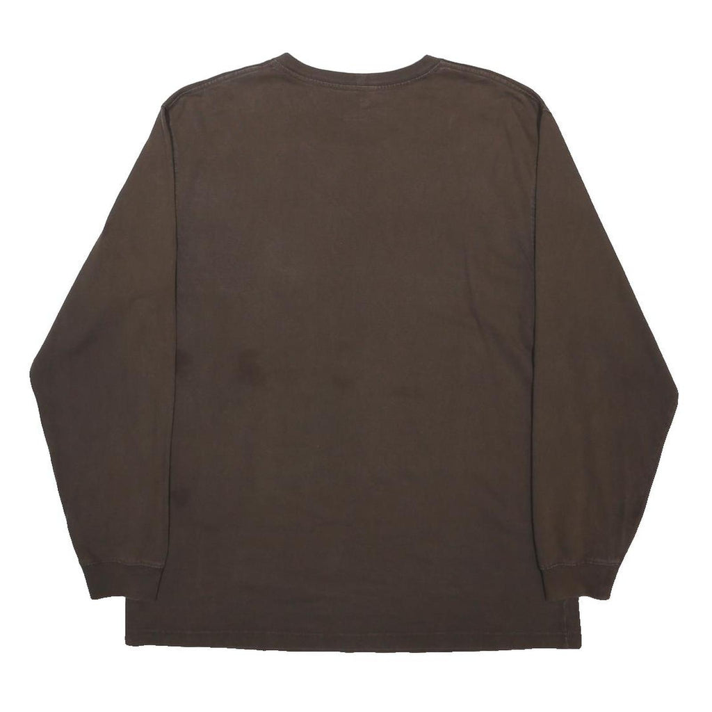 CARHARTT Mens Brown Long Sleeve Crew Neck Pocket T-Shirt L Classic Cotton